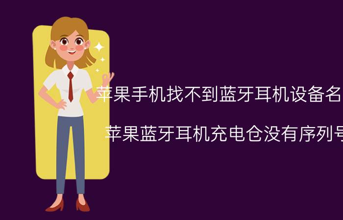 苹果手机找不到蓝牙耳机设备名称 苹果蓝牙耳机充电仓没有序列号？